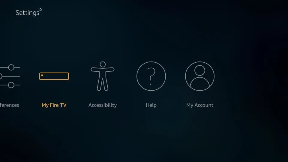 Select My Fire TV option in Firestick settings