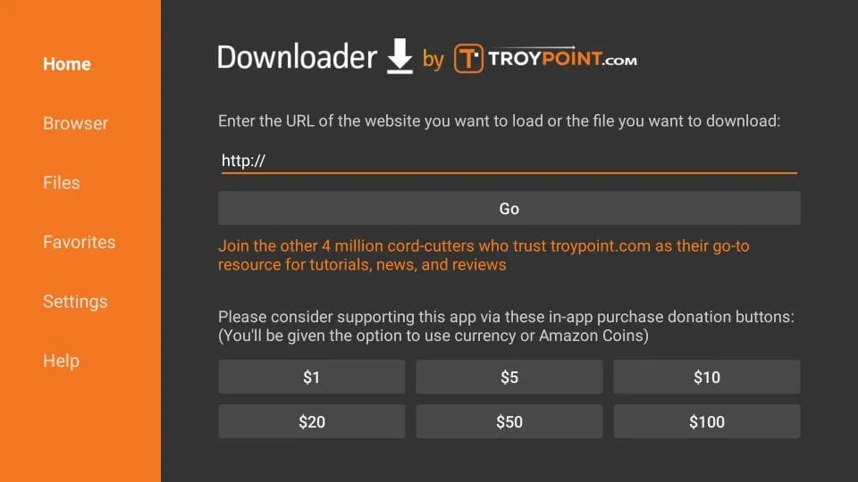 Installing IPTV Smarters using Downloader app on Firestick